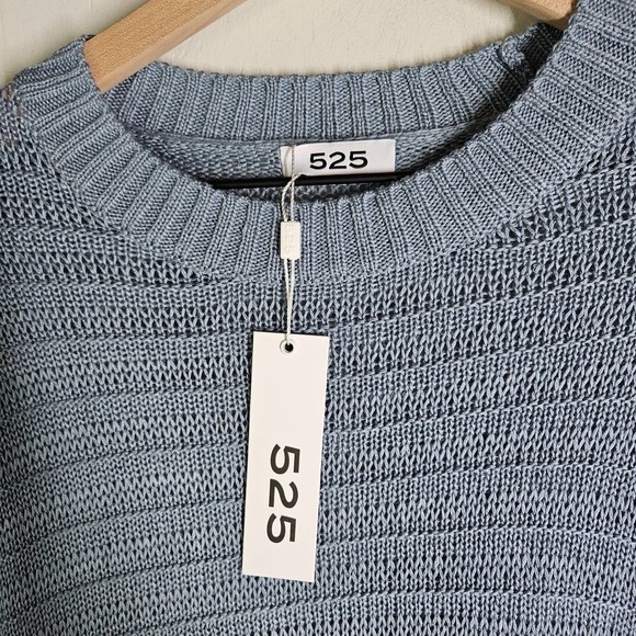 NEW 525 America Loose‎ Knit Dolman Sleeve Pullover Sweater M Dusty Blue NWT - Picture 4 of 6